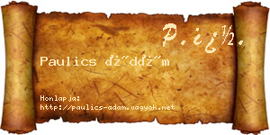Paulics Ádám névjegykártya